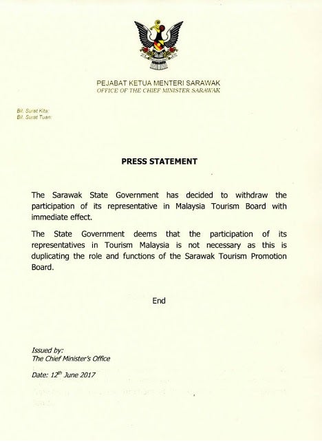 Sarawak Officially Exits Malaysian Tourism Board Due to Tax Row - World Of Buzz