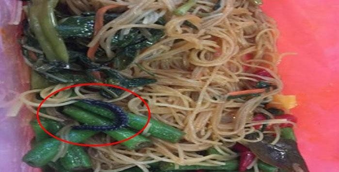 Singaporean Found Millipede in Food at Clifford Centre Vegetarian Stall - World Of Buzz 1