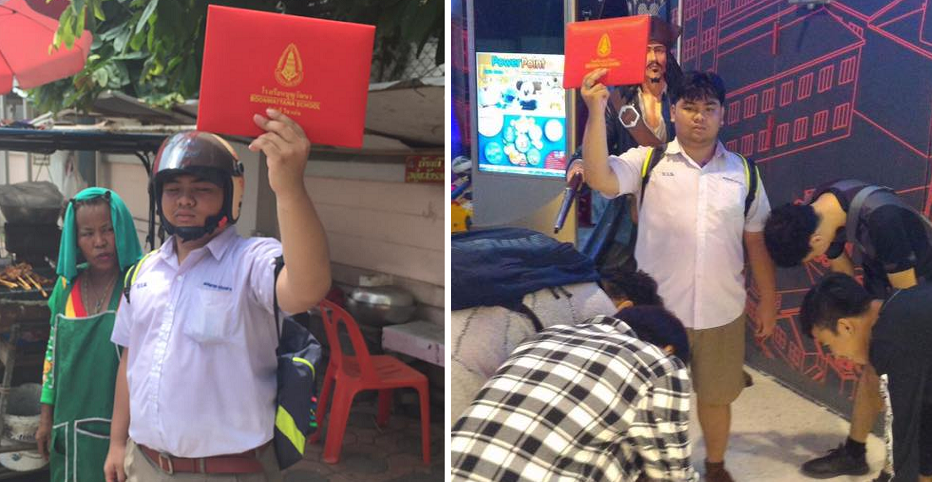 Thai Student Wins The Internet By Bringing His High School Certificate Everywhere World Of Buzz 4