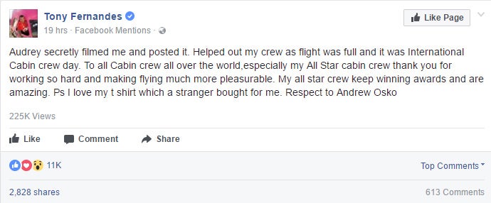 Tony Fernandes Sets an Example by Helping AirAsia Crew Clean Cockpit - World Of Buzz