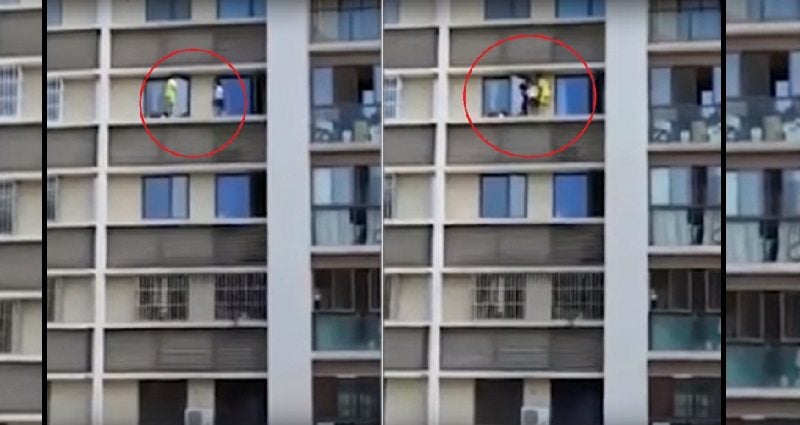 Children Spotted Playing On Building Ledge, Parents Left Them Home Alone - World Of Buzz 1