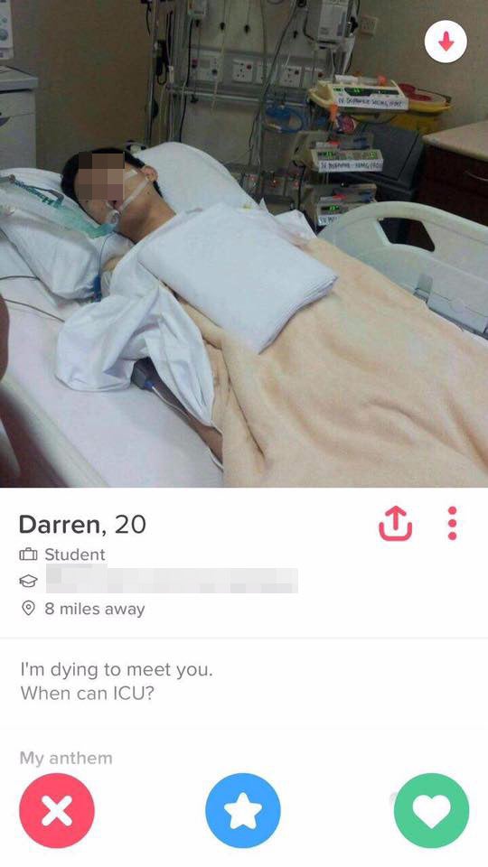 Malaysian Uses Photo of Him Sick in Hospital on Tinder Profile, Netizens Confused - World Of Buzz