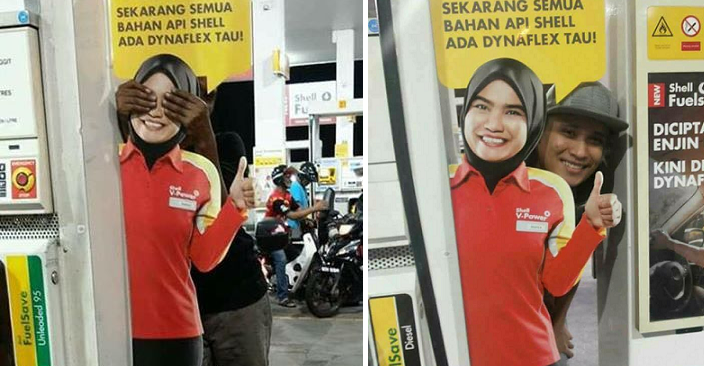 Malaysians Are Taking Pictures With Shell Mineral Water Lady And It'S Hilarious! - World Of Buzz 6