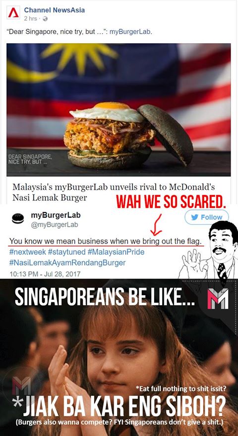 Myburgerlab Releases Their Version Of Nasi Lemak Burger, Takes Jab At Singapore - World Of Buzz