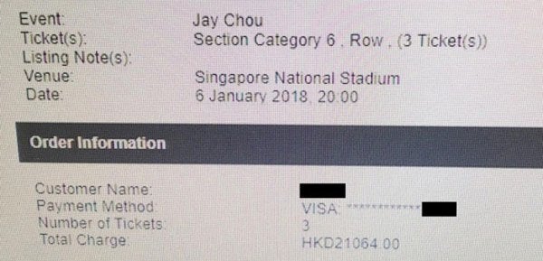 Singaporean Student Got Scammed into Paying RM2900 for Jay Chou Concert Tickets - World Of Buzz 1