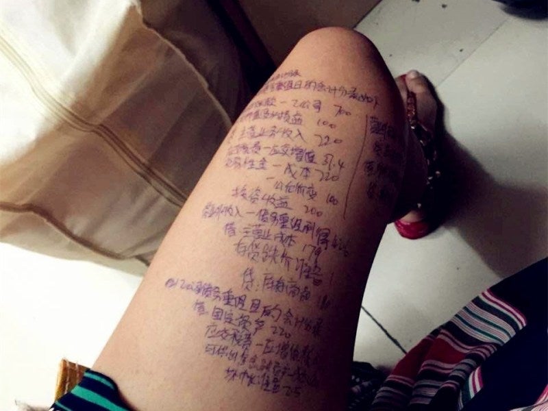 University Student Uses Her Long Legs To Cheat In An Exam - World Of Buzz 1