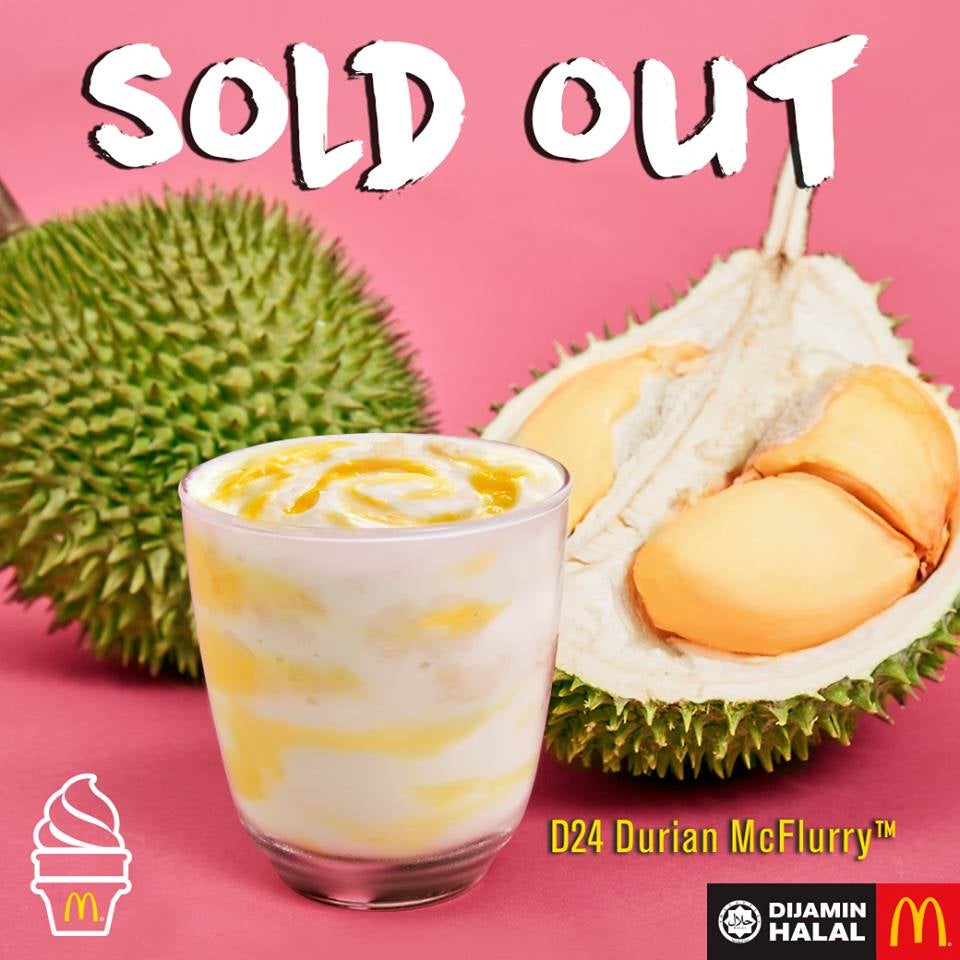 D24 Durian McFlurry is No Longer Available in McDonald's Malaysia! - World Of Buzz