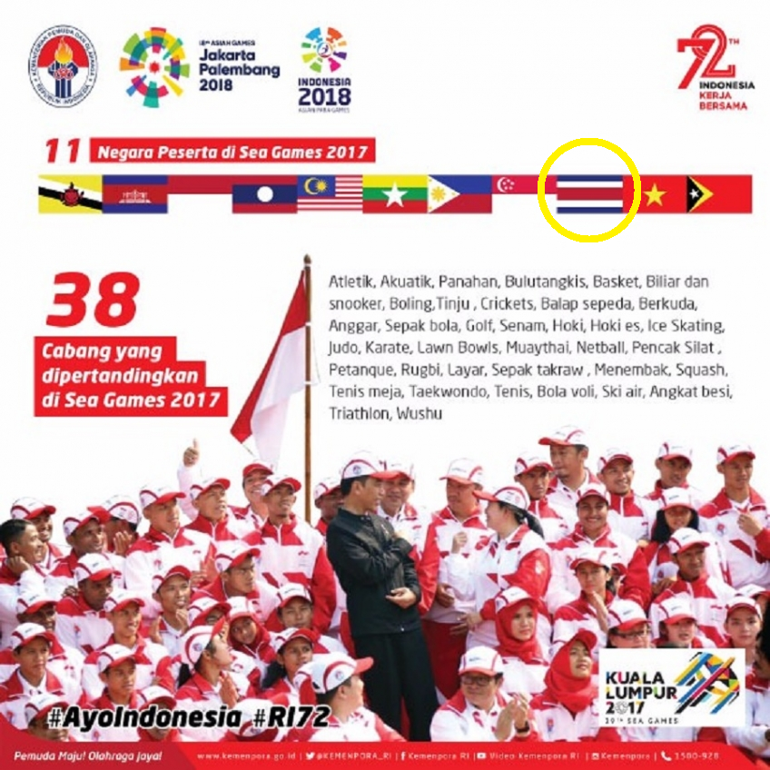 Did Indonesia Just Mixed Up Thailand Flag's Colours In A Sea Games Image? - World Of Buzz 1