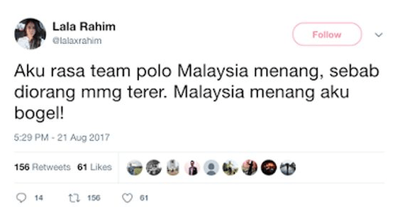 Lady Made Worst Choice For Vowing to Strip Naked if M'sian Polo Team Wins - World Of Buzz