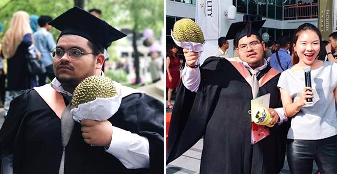 M'sian Uni Student Receives Durian During Convo, Thought His Friends Were Joking - World Of Buzz