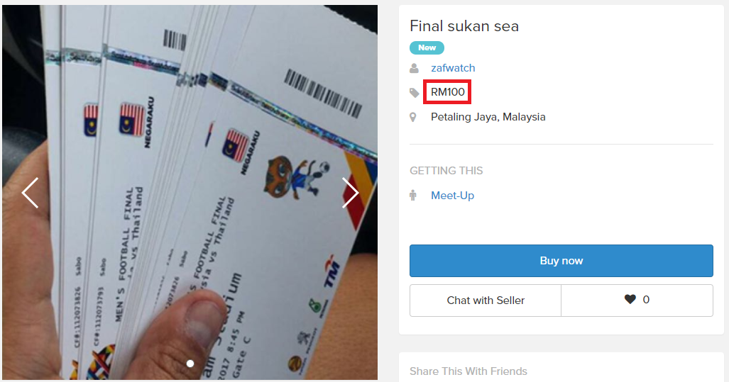 People Are Now Reselling The SEA Games Football Finals Tickets Online at Ridiculous Prices - World Of Buzz 1