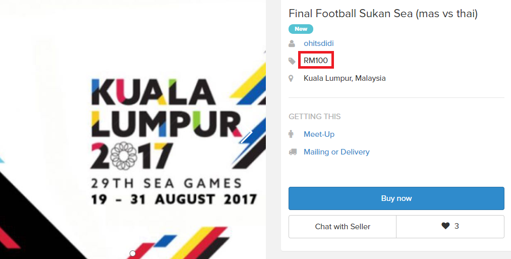 People Are Now Reselling The SEA Games Football Finals Tickets Online at Ridiculous Prices - World Of Buzz 2