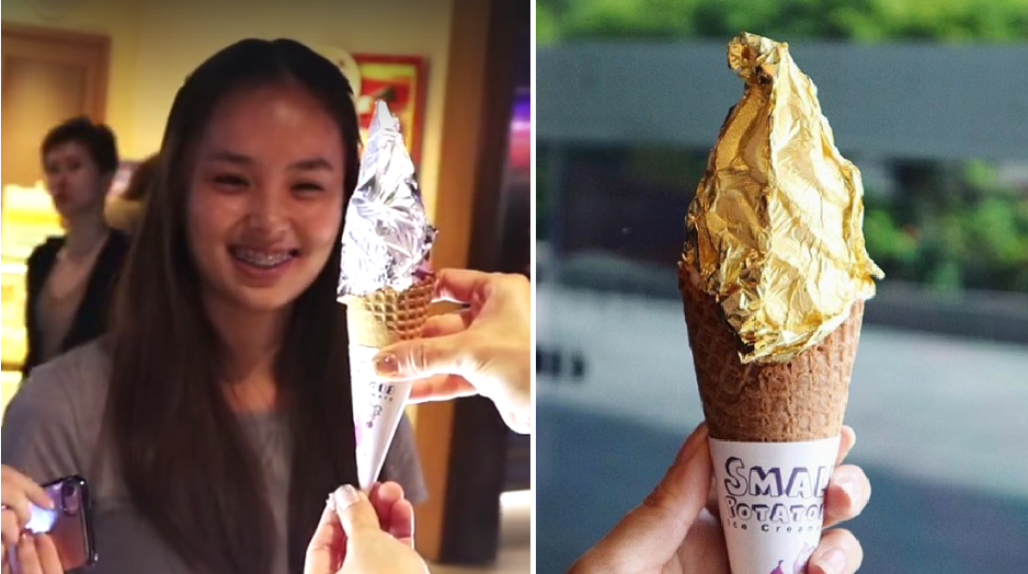 you can now get ice cream layered with 24 carat gold leaf in singapore world of buzz