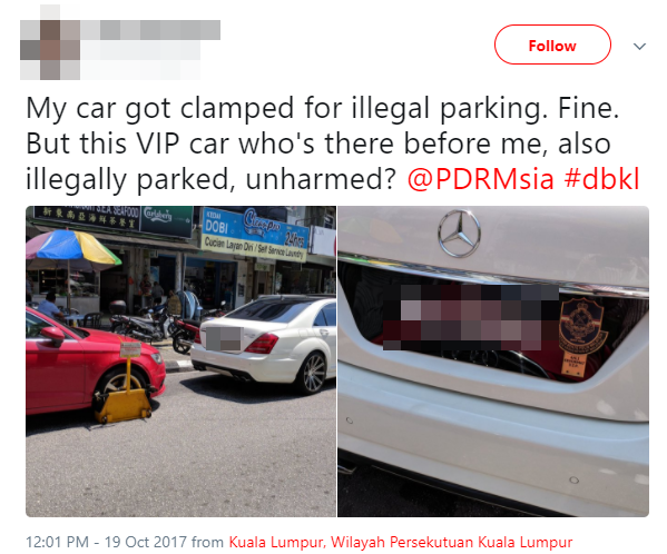 Malaysian VIP and Civilian Park Illegally, Only Civilian's Car Gets Clamped - WORLD OF BUZZ 2