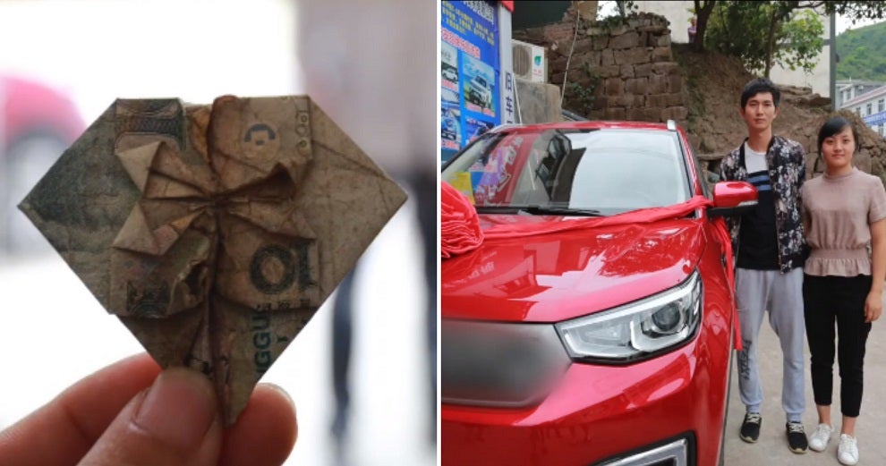 Man Folded Heart-Shaped Banknotes For 6 Years And Used Them To Buy His Wife A Car - World Of Buzz