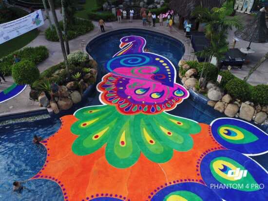 This 'Floating Festive Kolam' Just Made It Into The Book Of Records, Netizens Amazed - World Of Buzz 2