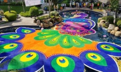 This 'Floating Festive Kolam' Just Made It Into The Book Of Records, Netizens Amazed - World Of Buzz 5