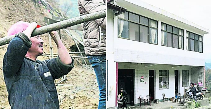 handicapped man works at construction site and builds a two storey house for his family world of buzz 4 1