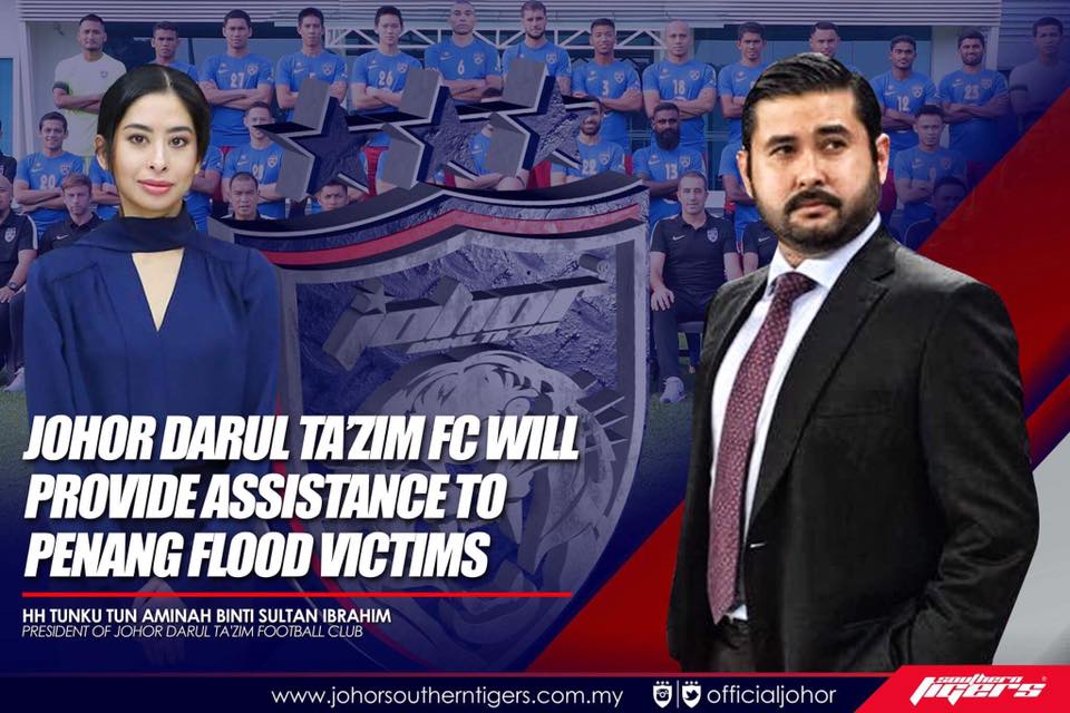 Johor's Football Team Is Donating Malaysia Cup Prize Money to Help Penang Flood Victims - WORLD OF BUZZ