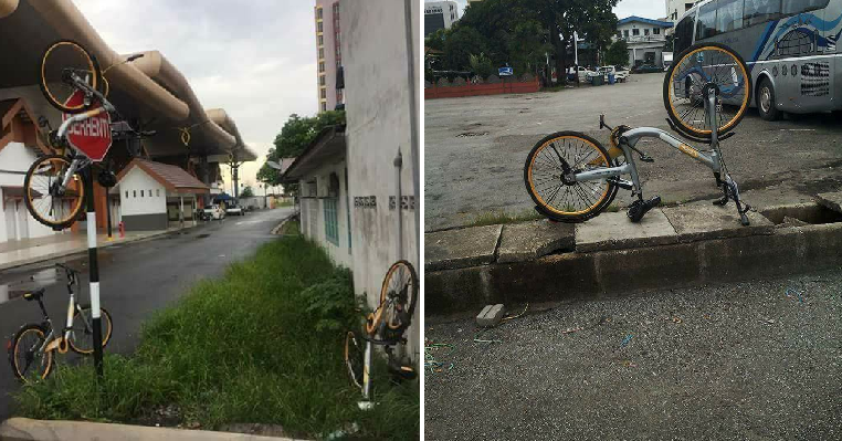 msians outraged over photos of shared bicycles badly vandalised and abused world of buzz 7 1