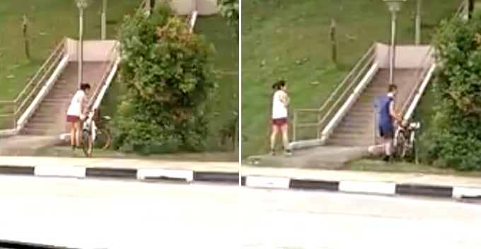 Uncivilised Couple Caught on Camera For Dumping Two oBikes in Drain For No Reason - WORLD OF BUZZ