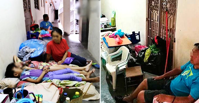 Family Of Four Forcefully Evicted And Sleeps On Concrete Floor At Corridor On Christmas - World Of Buzz