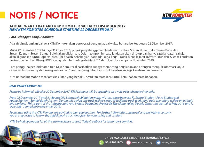 KTM Services Disrupted Starting from 22 Dec, Here Are The New Schedules - WORLD OF BUZZ 1