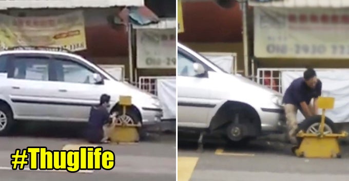 Man's Car Clamped in Cheras, Decided to 'Unclamp' it by Himself - WORLD OF BUZZ