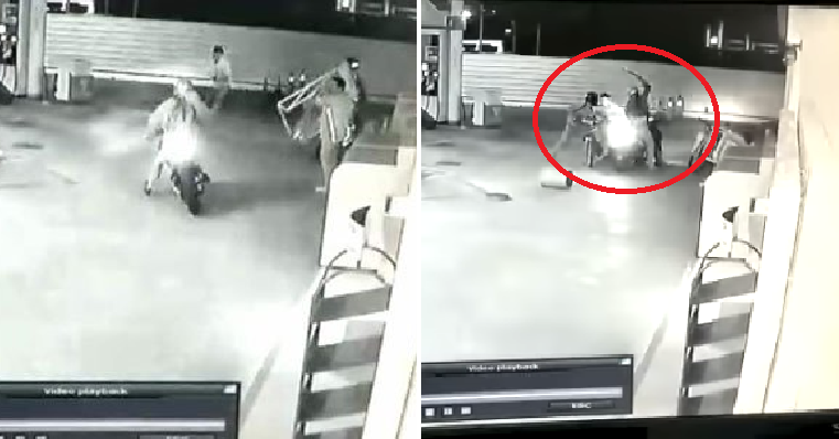 Video Of Brave Workers' Epic Fight To Foil Robbery Attempt At Muar Petrol Station Goes Viral - World Of Buzz