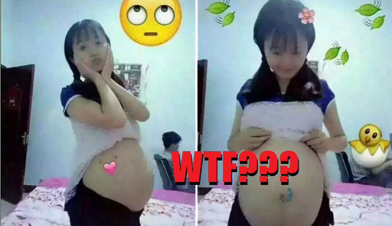 young chinese girl shocks internet as she poses with her big belly world of buzz