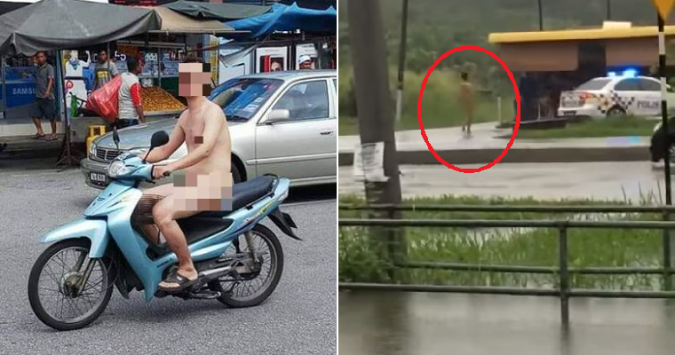 Naked Man Casually Riding Motorcycle In Teluk Intan Detained By Police - World Of Buzz 3