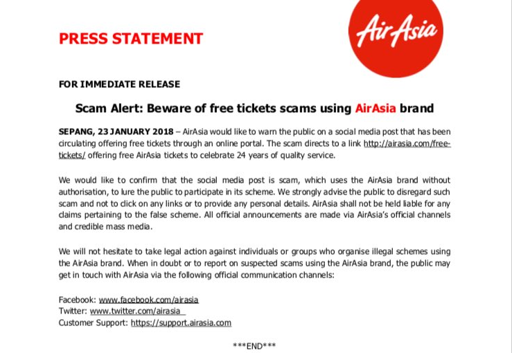There's Another Airasia &Quot;Free Ticket&Quot; Scam And People Are Still Falling For It - World Of Buzz 2