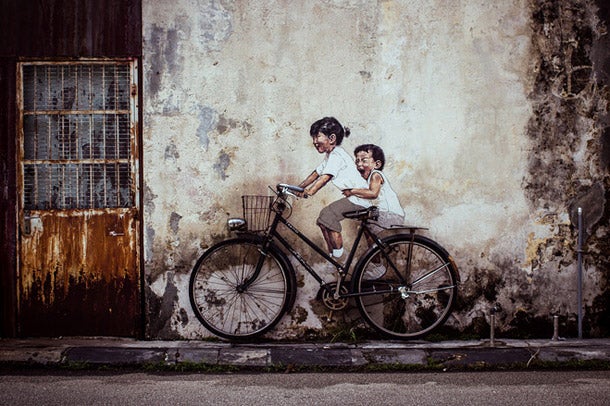 Armenian Street Art Children on a Bicycle