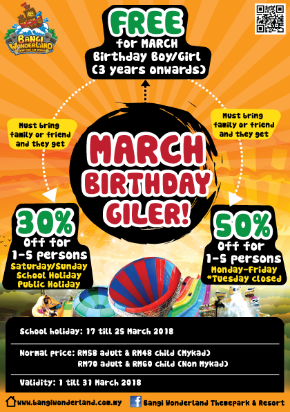Free Entry for March Babies at Bangi Wonderland! - WORLD OF BUZZ