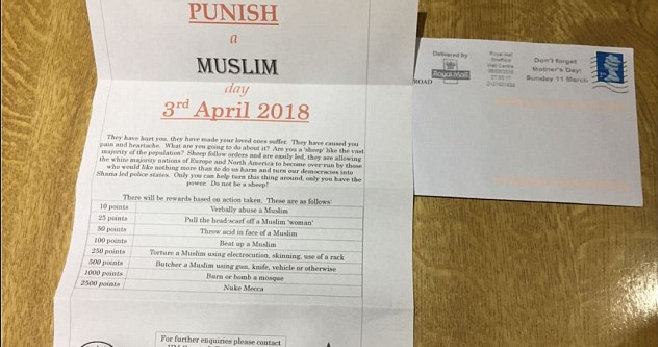 Police Are Investigating Sickening 'Punish A Muslim Day' Letter Sent Out To Random People - World Of Buzz