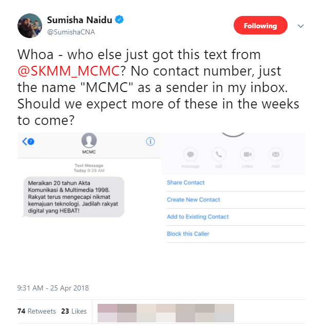 Malaysians Confused Over Mysterious Text Messages From MCMC - WORLD OF BUZZ 2