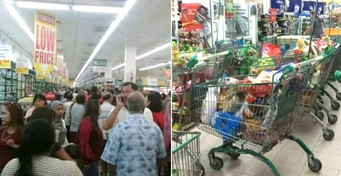 M'Sians Sweep Everything Into Trolleys And Wait For Tmj To Arrive, Turns Out To Be A Hoax - World Of Buzz