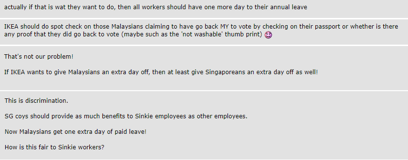 S'poreans Are Angry That Ikea Sg Gave M'sian Employees Paid Leave For Ge14 - World Of Buzz 3