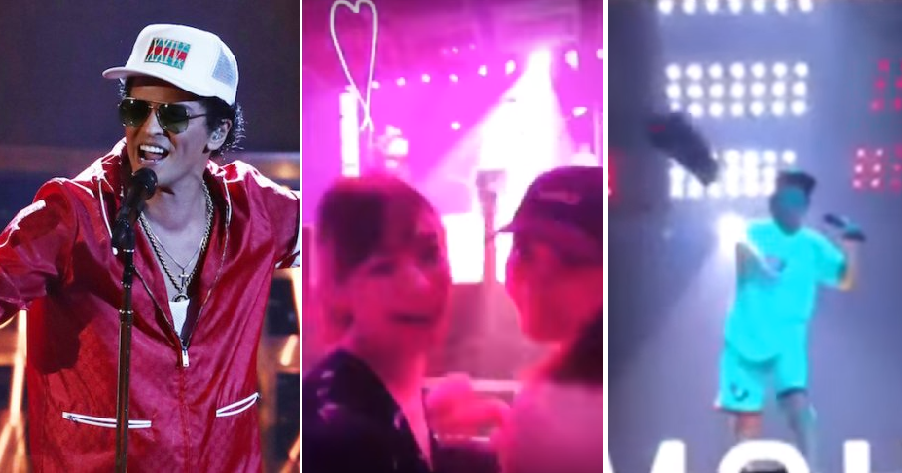 bruno mars throws towel at fan who would not stop recording his concert world of buzz 9