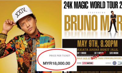 This M'Sian Is Actually Reselling Bruno Mars Concert Tickets For Rm18,000 A Piece! - World Of Buzz