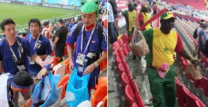 Japanese and Senegal Fans Earn World Wide Respect For Cleaning Up After World Cup Matches - WORLD OF BUZZ