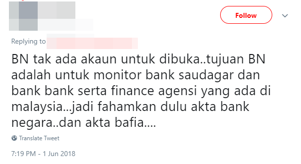 M'sian Gets Roasted After Tweeting That Tabung Harapan Should Have Opened a Bank Negara Account - WORLD OF BUZZ 3