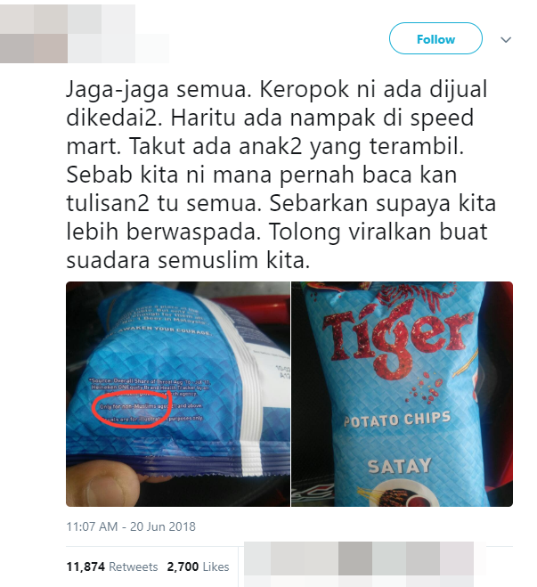 M'sian Warns Fellow Muslims Not to Buy These Chips, Gets Hilariously Exposed Instead - WORLD OF BUZZ