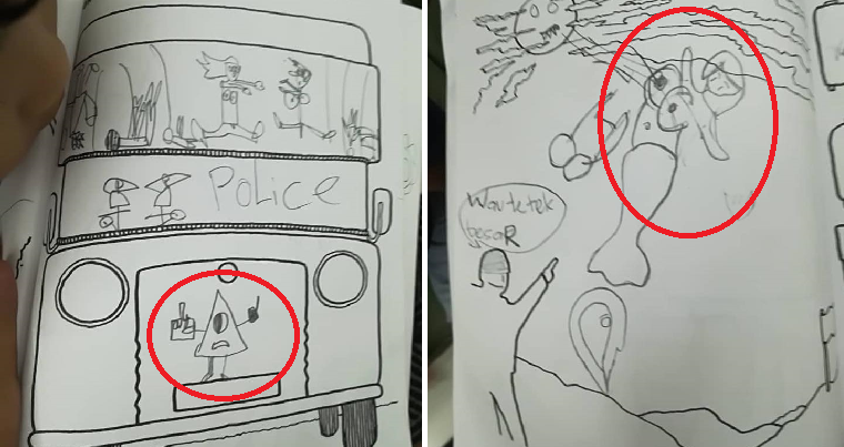 Doodles In An 8-Year-Old Girls Book Revealed The Scary Truth - World Of Buzz 1