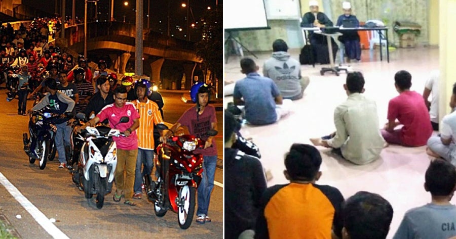Police Make 93 Mat Rempits Push Their Bikes for 10km and Repent at Mosque - WORLD OF BUZZ