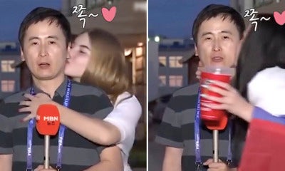 M'Sian Netizens Want To Visit Russia After S.korean Reporter Kissed By Two Lovely Ladies - World Of Buzz
