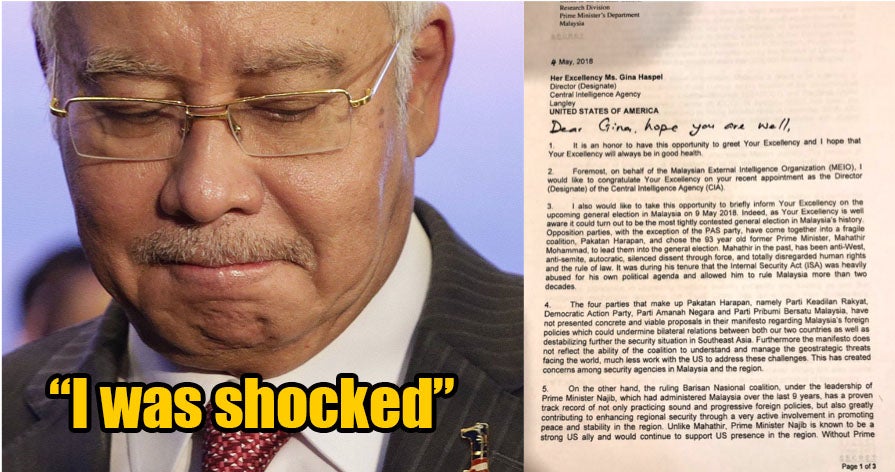 Najib: I Am Unaware Of The Letter Requesting For CIA's Support - WORLD OF BUZZ 1