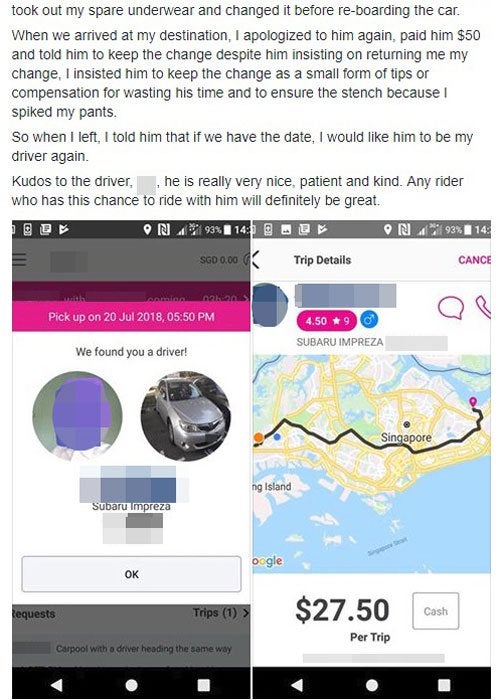 Ride-Hailing Driver Forgives Passenger Who Pooped His Pants in the Car During Traffic Jam - WORLD OF BUZZ 1