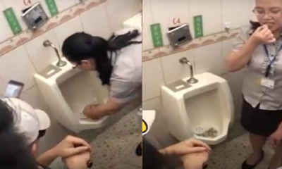 “The Urinal Is So Clean You Can Eat From It.” Chinese Employees Eat Off Urinal To Prove It'S Cleanliness - World Of Buzz