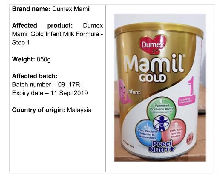 Dumex Infant Milk Formula Recalled in Singapore After Harmful Bacteria Detected - WORLD OF BUZZ